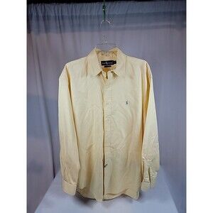 Ralph Lauren Men's Button up Shirt Size L Solid Yellow Long Sleeve Mauritius